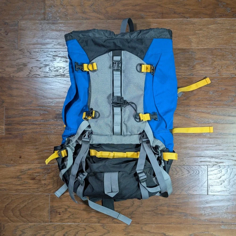 Hi-Tec Nova 55+10 Internal Frame Backpacking‎ Rucksack Blue Grey Adjustable Back
